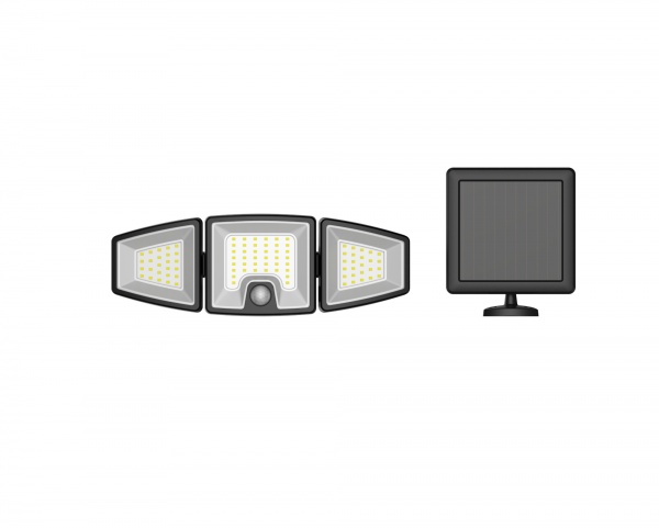 1500 Lumens Triple Head Solar Motion Sensor Security Light
