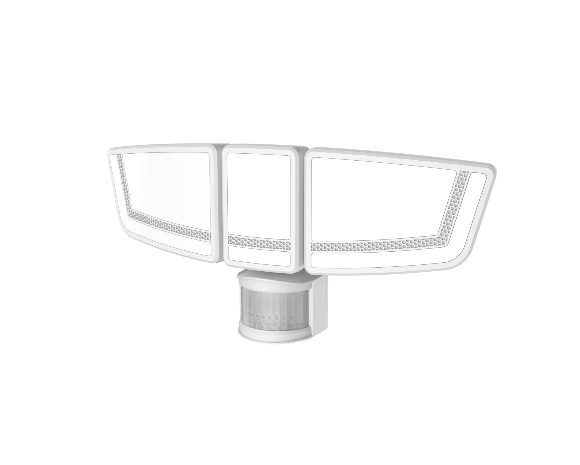 2000 Lumens Triple Head Solar Motion SensorSecurity Light with Ambient Lighting
