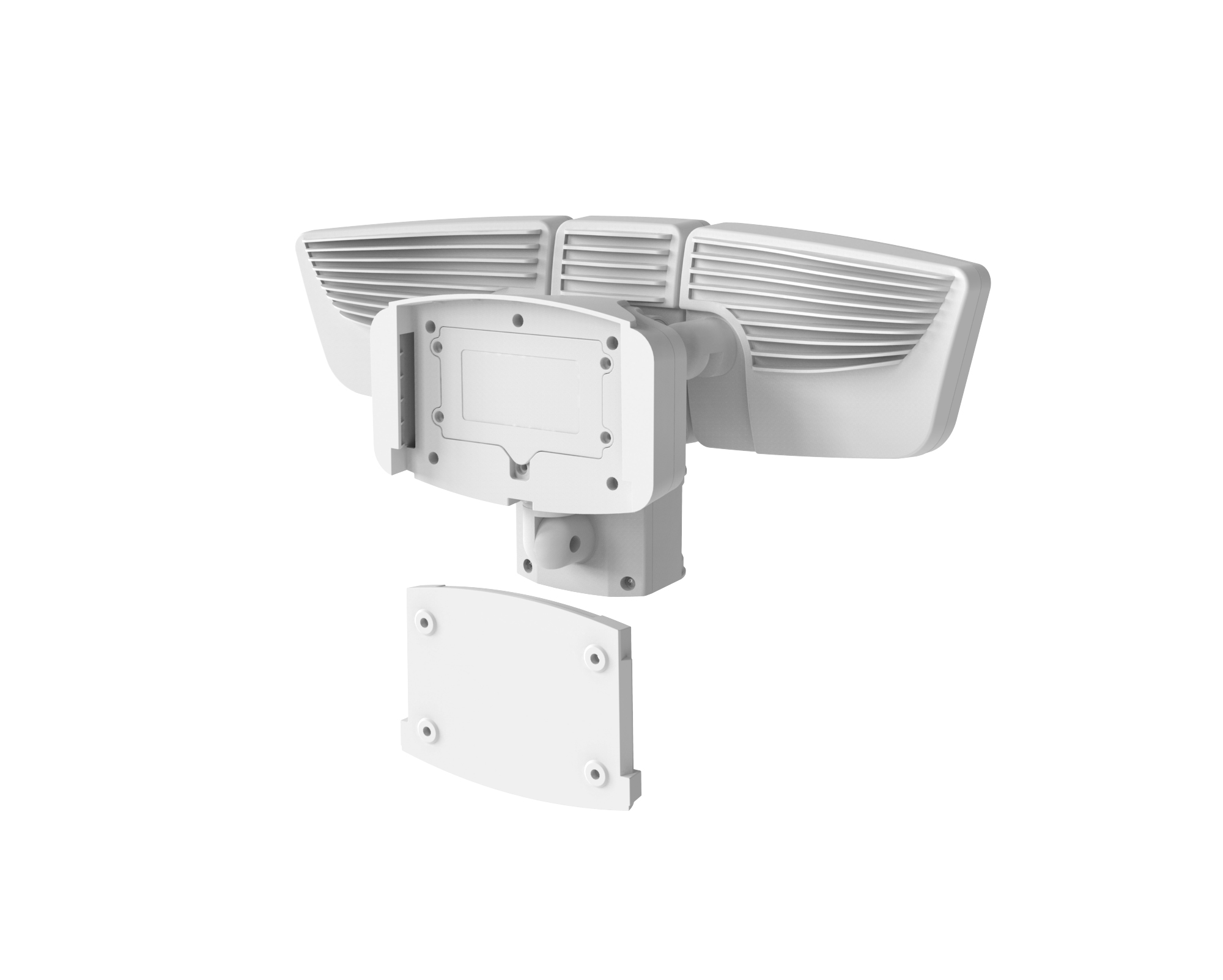 2000 Lumens Triple Head Solar Motion SensorSecurity Light with Ambient Lighting