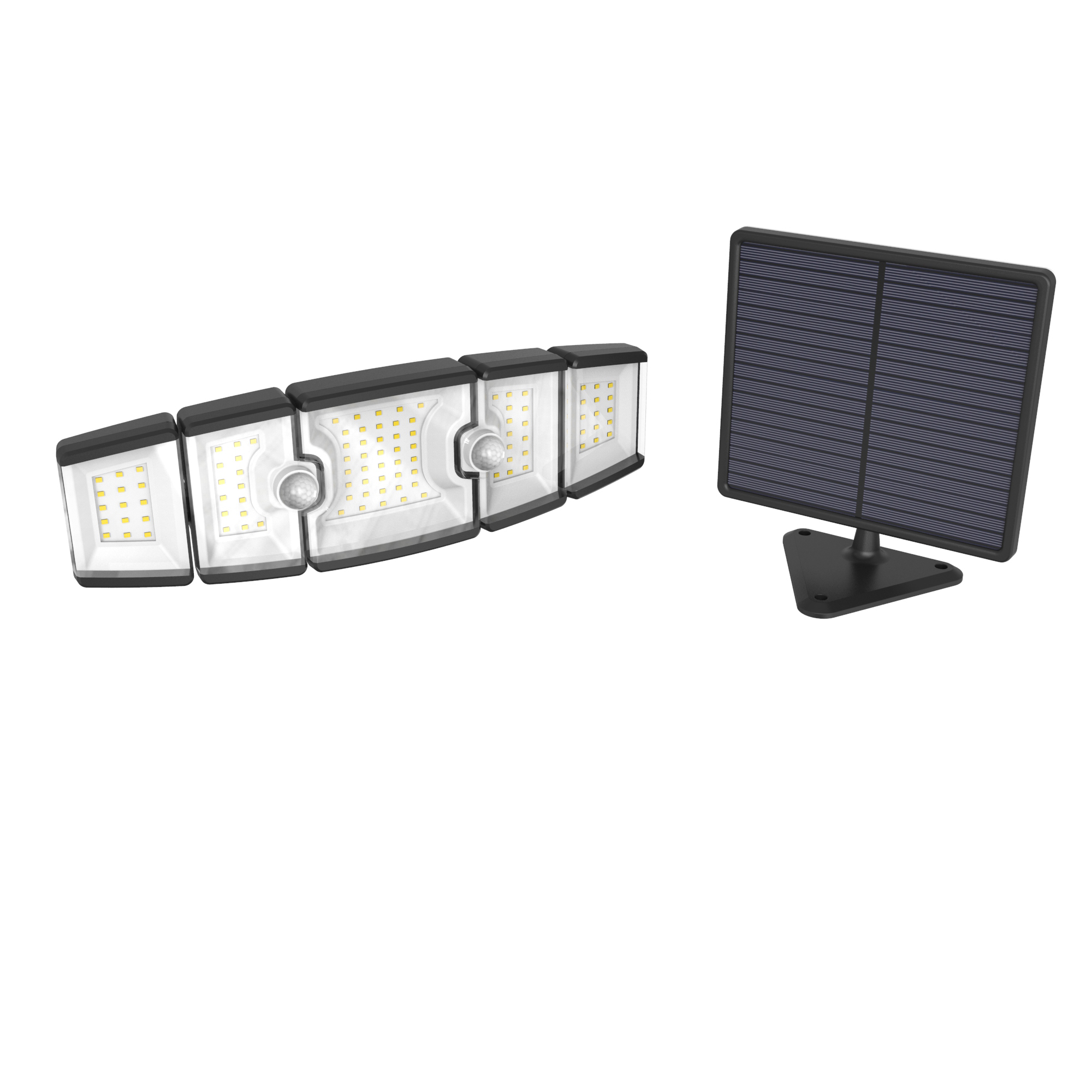 Five Head Corner Mount Solar Motion Sensor Security Light with Dual PIR Sensor