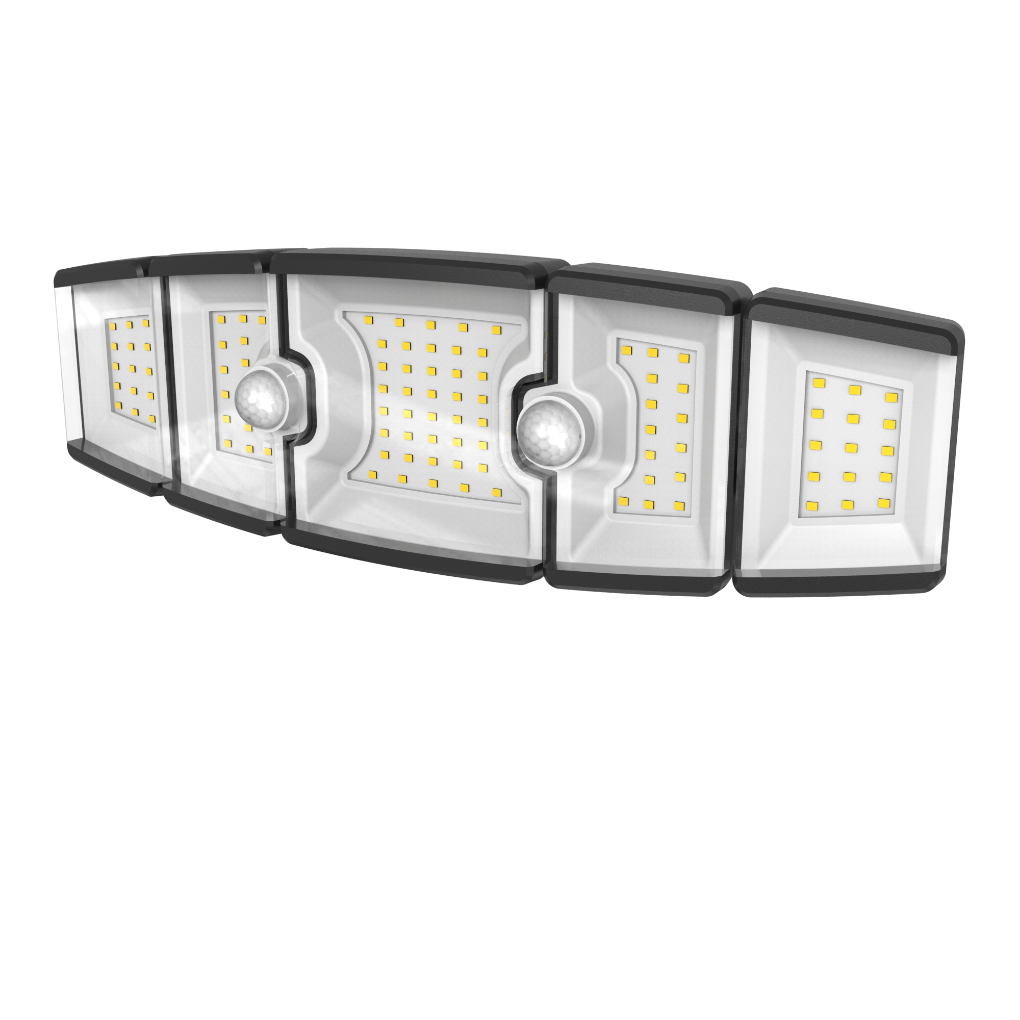 Five Head Corner Mount Solar Motion Sensor Security Light with Dual PIR Sensor