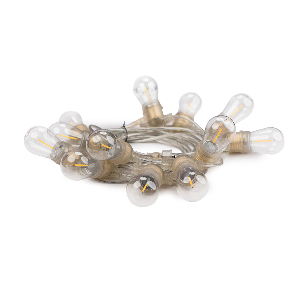 12 Bulbs Solar String Light with Transparent Lamp Heads and Cable With