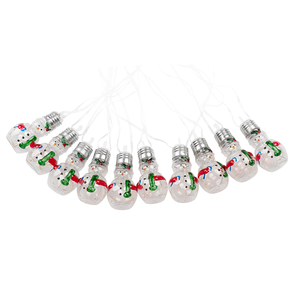 10 Bulbs Christmas Snowmen Solar String Light 