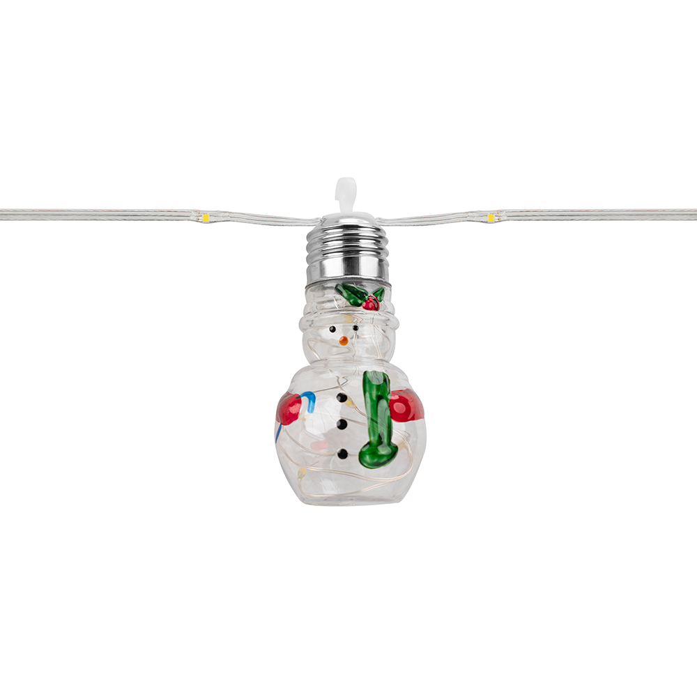 10 Bulbs Christmas Snowmen Solar String Light 