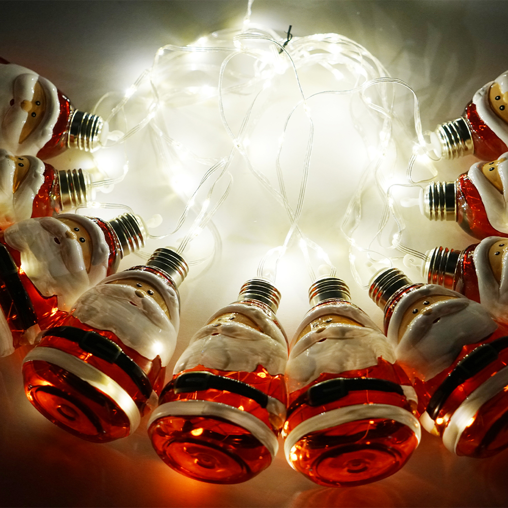10 Bulbs Christmas Santa Claus Solar String Light