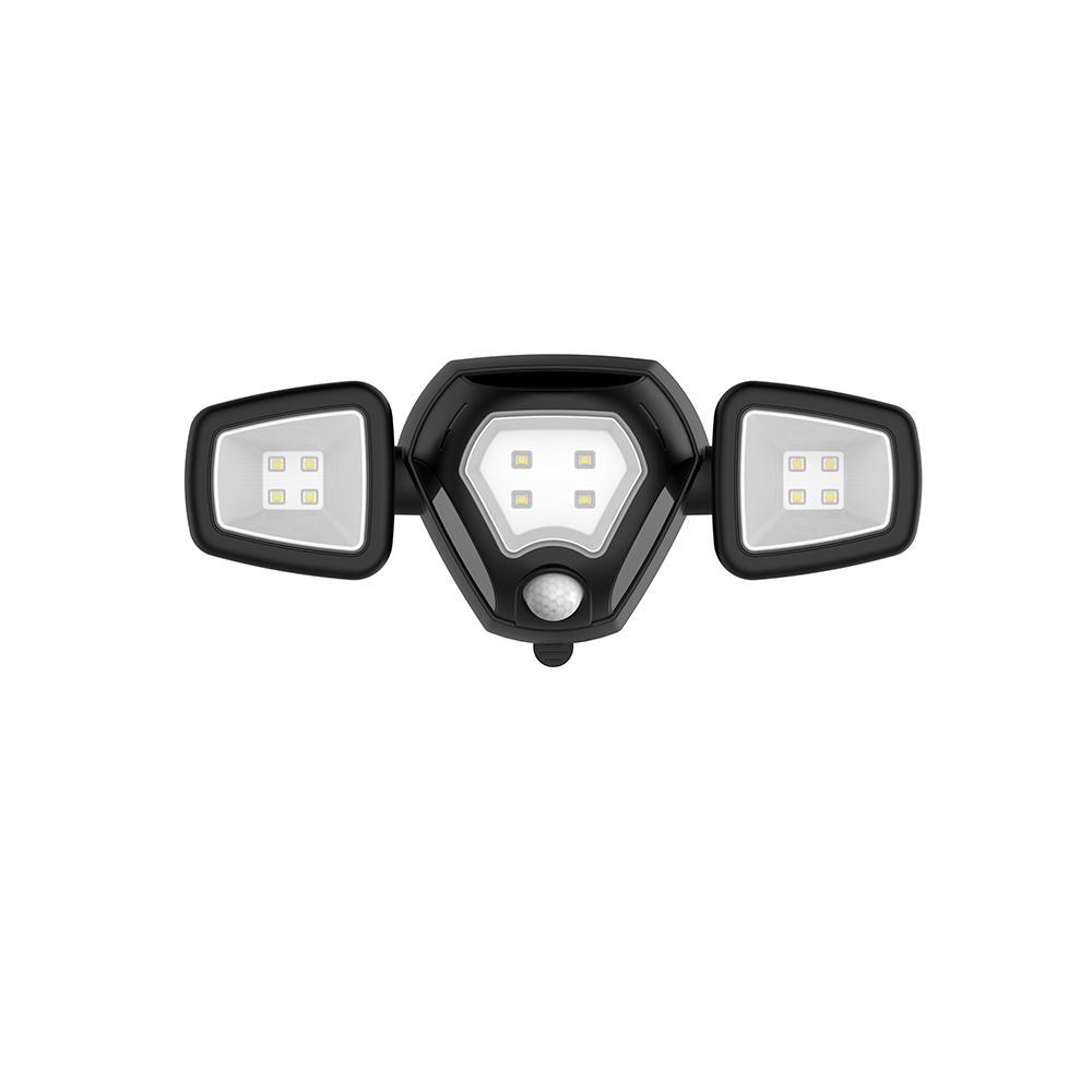 Waterproof outdoor Dry Battery wall lamps three heads led motion sensor lights 750lm security lights