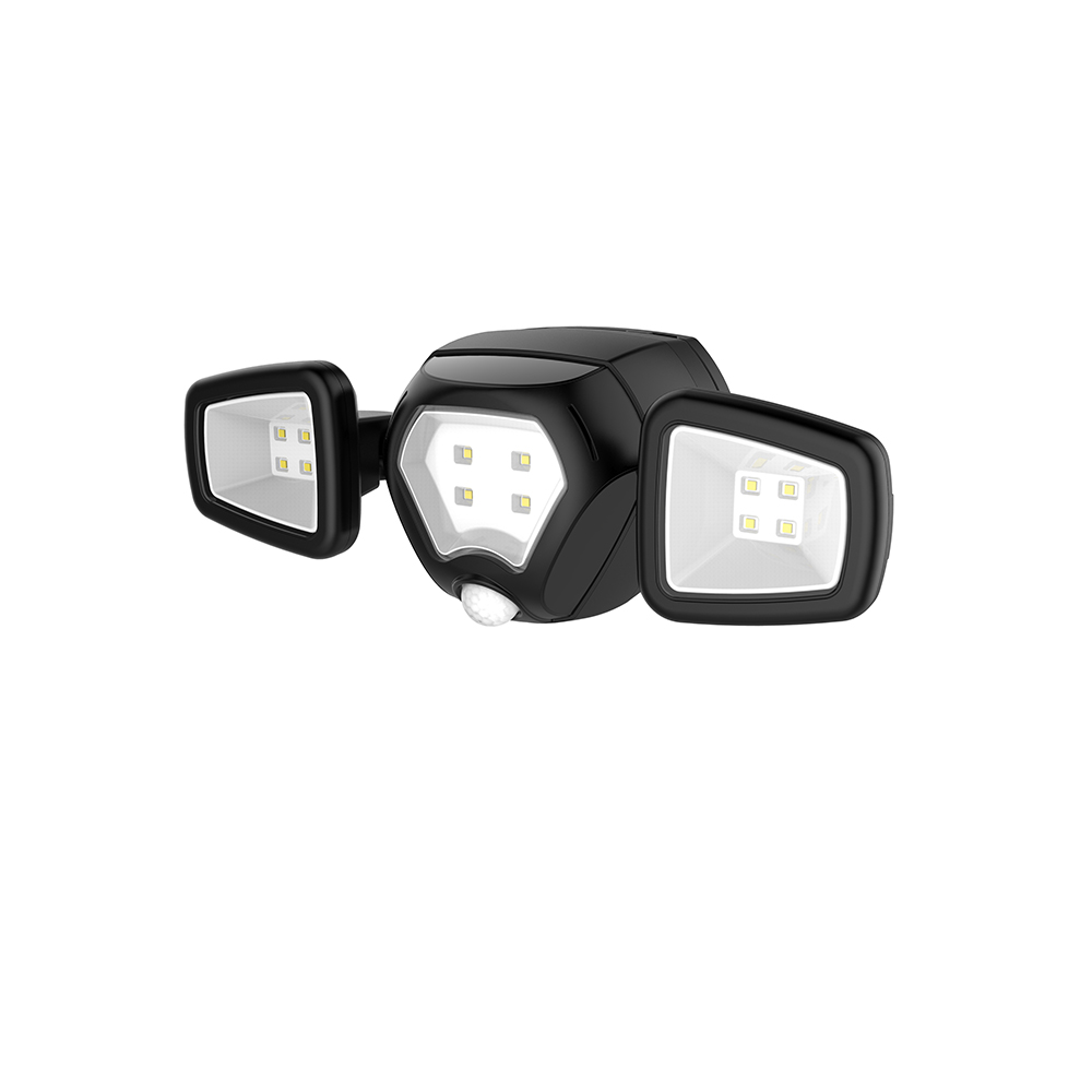 Waterproof outdoor Dry Battery wall lamps three heads led motion sensor lights 750lm security lights